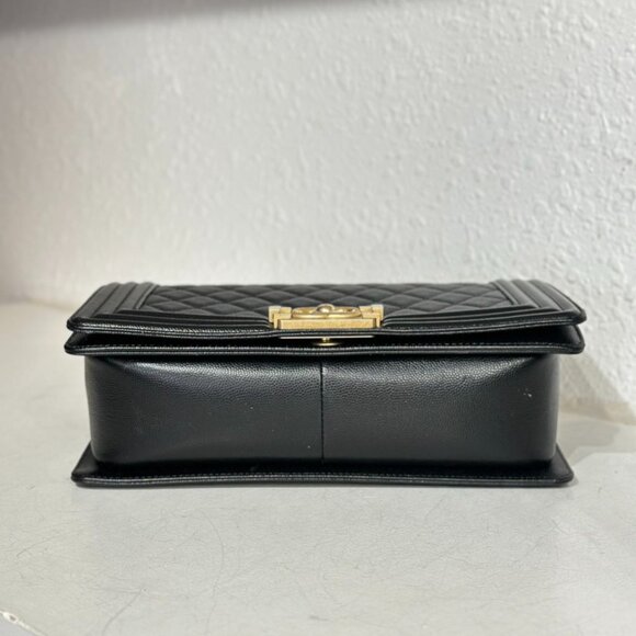 Chanel Black Caviar Medium Boy Bag Shoulder Bag Crossbody - Picture 5 of 9